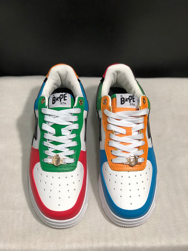 BAPE STA Low Sneakers – Multicolor Patchwork